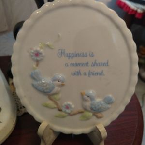Happiness is a moment share with a friend plate